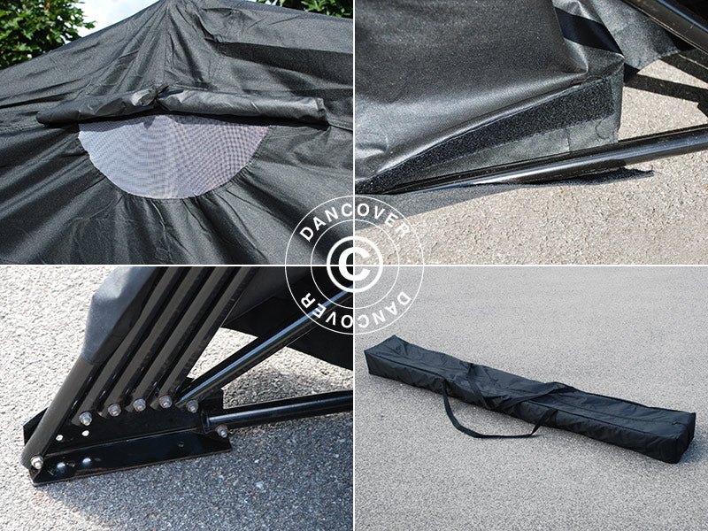 Sklopiva garaža (Motocikl), Velika, 1,05x2,7x1,57m, Crna