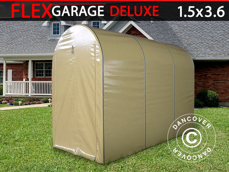 Vouwbare tunnelgarage (Motorfiets), 1,5x3,6x2,05m, Beige