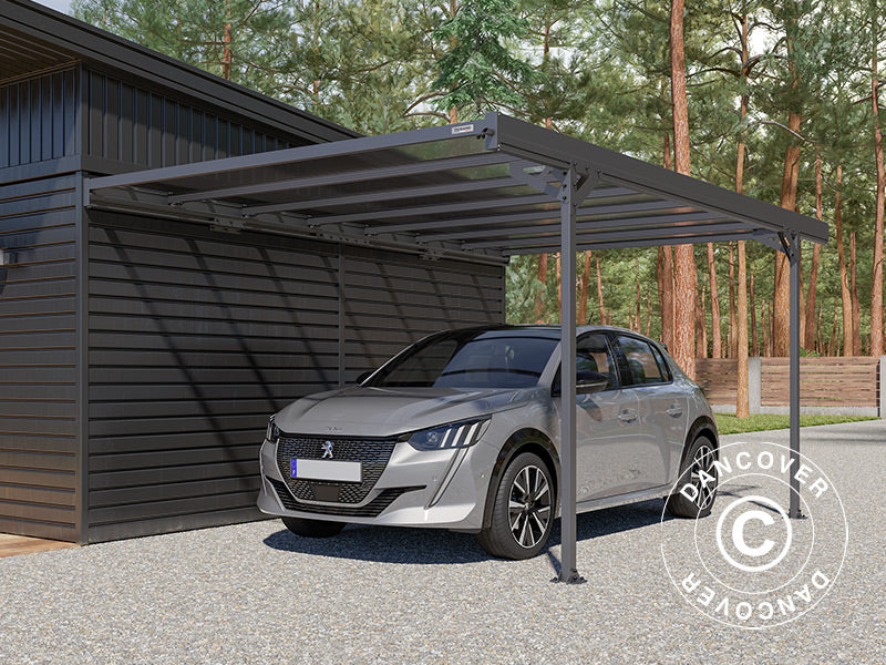 Lean-to carport Mistral Wall, 3.03x5.09x2.27 m, Anthracite
