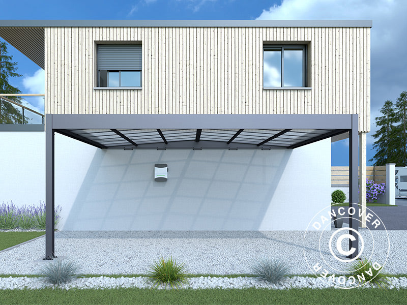 Aanbouw carport Libeccio Wall, 3,2x5,09x2,34m, Antraciet