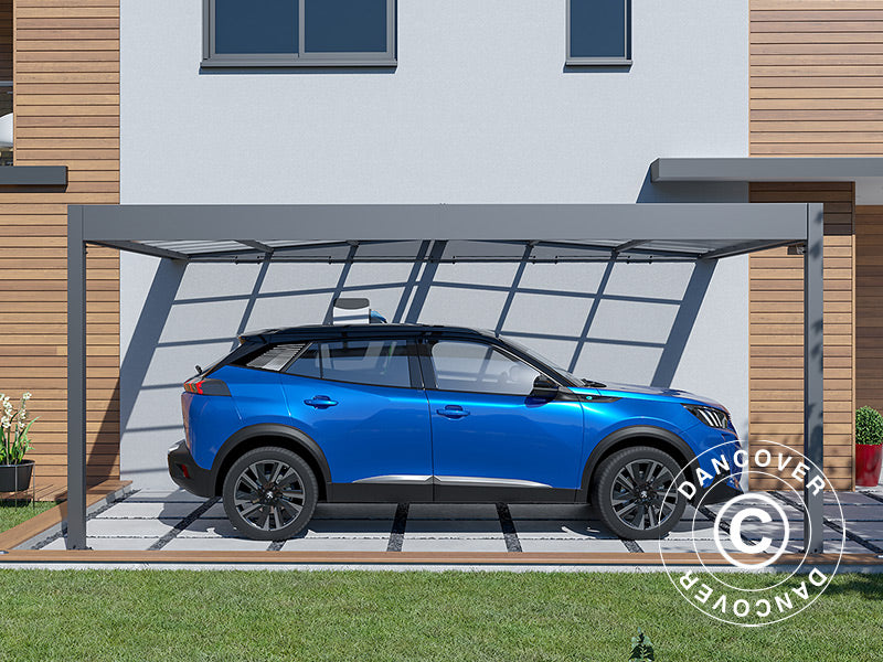 Lean-to carport Libeccio Wall, 3.2x5.09x2.34 m, Anthracite