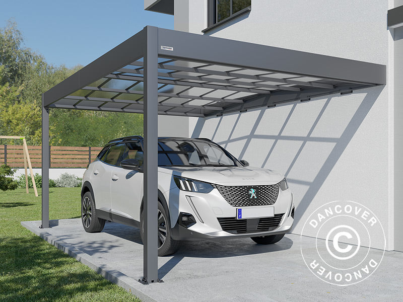 Aanbouw carport Libeccio Wall, 3,2x5,09x2,34m, Antraciet