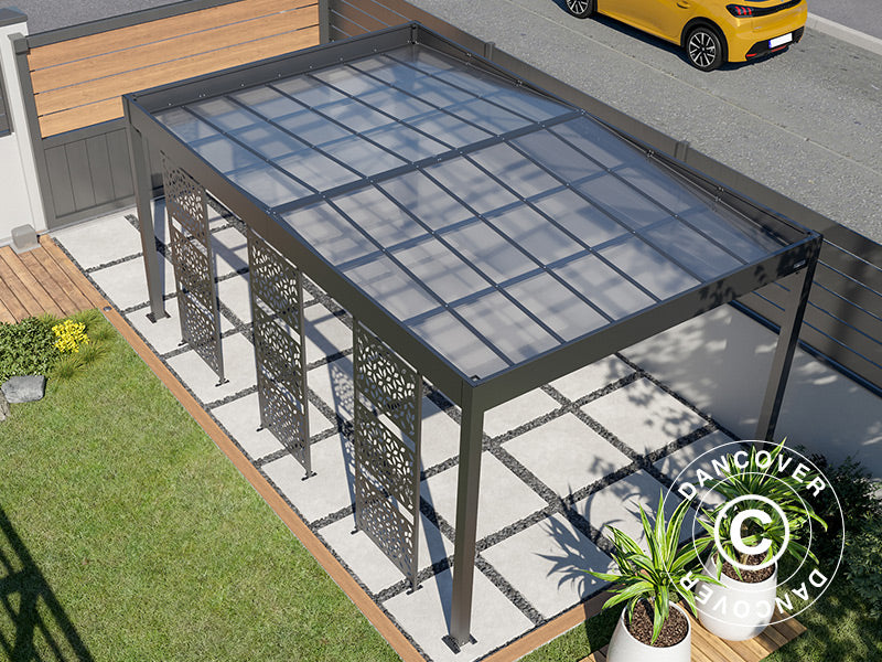 Carport Libeccio 3 w/side panels, 3.26x5.09x2.34 m, Anthracite