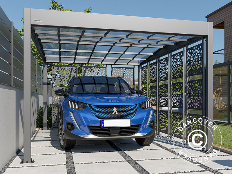 Carport Libeccio 8 w/side panels, 3.26x5.09x2.34 m, Anthracite