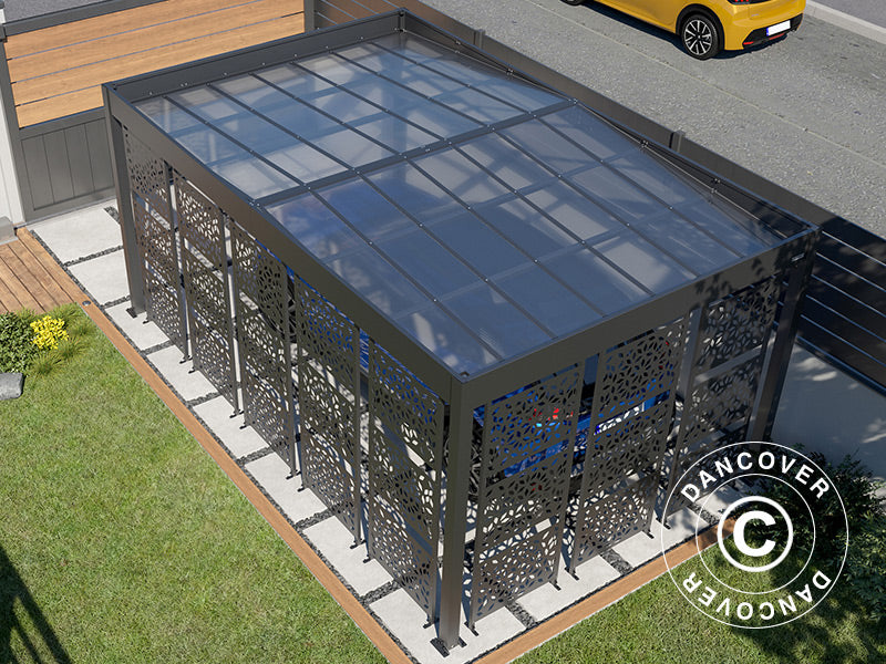 Carport Libeccio 8 w/side panels, 3.26x5.09x2.34 m, Anthracite