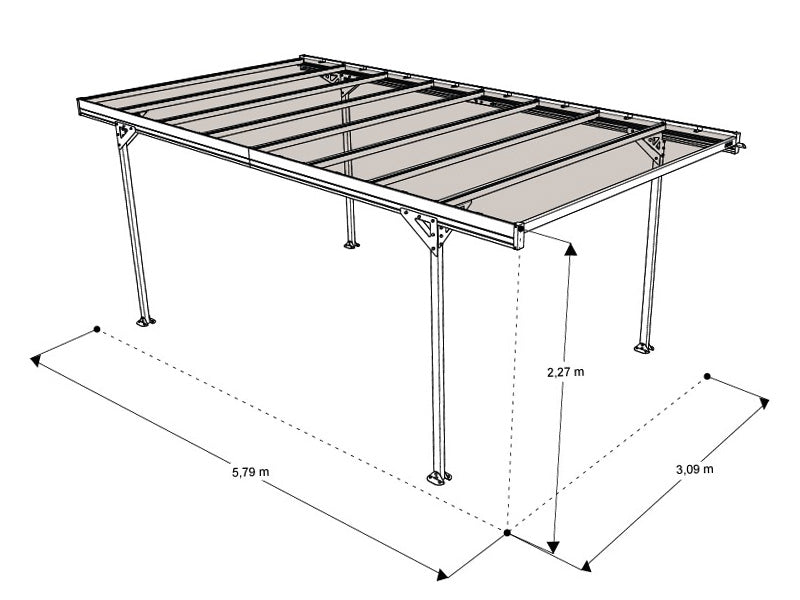 Carport XL, Alize 16, 3.09x5.79x2.27 m, Anthracite
