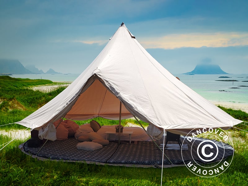 Tente cloche pour le glamping, TentZing®, 5x5m, 6 personnes, Sable