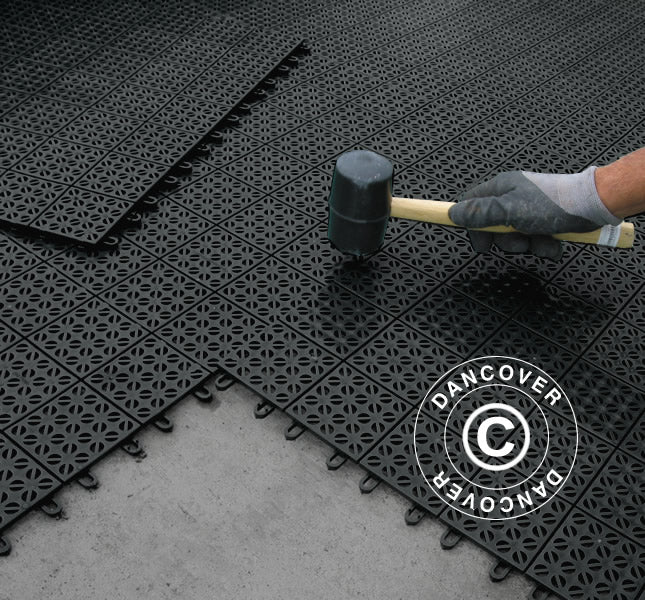 Plastic flooring Basic, Multiplate, Black, 1.23  m² (4 pcs.)