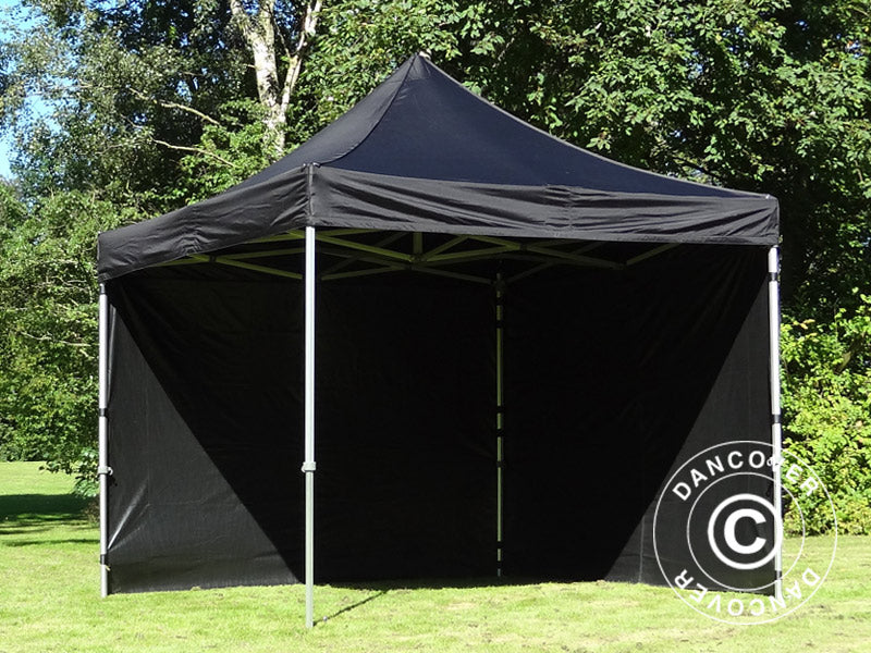 Pop up gazebo FleXtents PRO 3x3 m Black, incl. 4 sidewalls