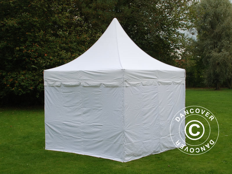 Pop up gazebo FleXtents PRO Peak Pagoda 3x3 m White, incl. 4 sidewalls
