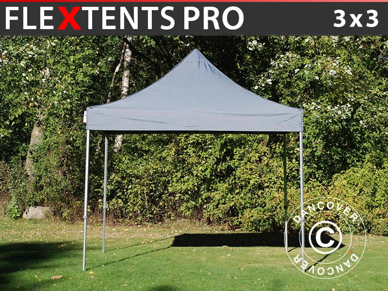 Faltzelt FleXtents PRO 3x3m Grau