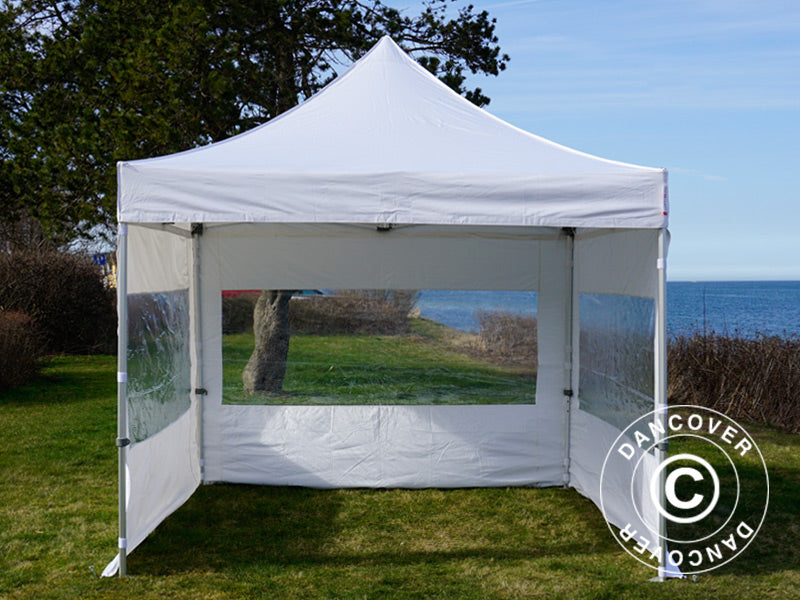 Saliekamā nojume FleXtents PRO 3x3m Balts, ar 4 sānu sienām