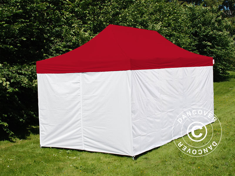 Faltzelt FleXtents® PRO, Sanitäts- & Notfallzelt, 3x6m, rot/weiß, inkl. 6 Seitenwände