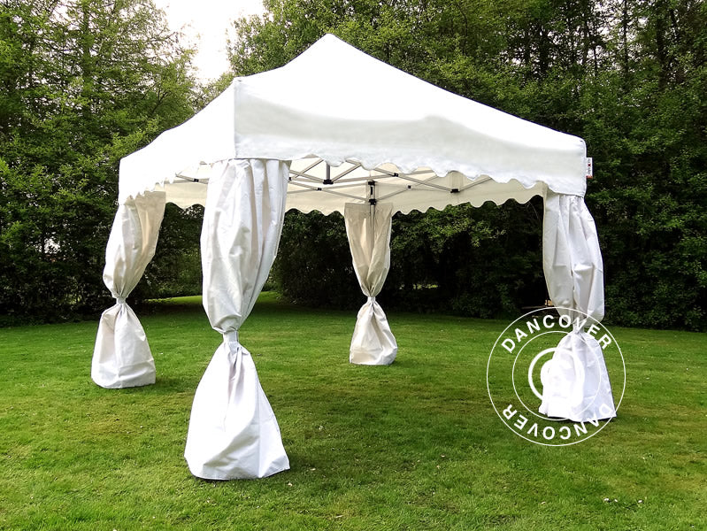 Pop up gazebo FleXtents Xtreme 50 "Wave" 3x3 m White, incl.  4 decorative curtains