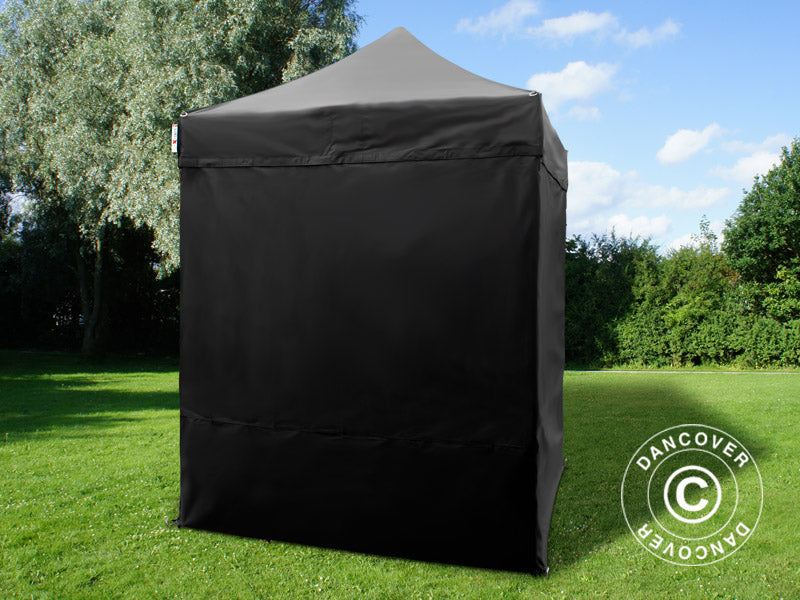 Faltzelt FleXtents PRO 2x2m Schwarz, mit 4 Seitenwänden
