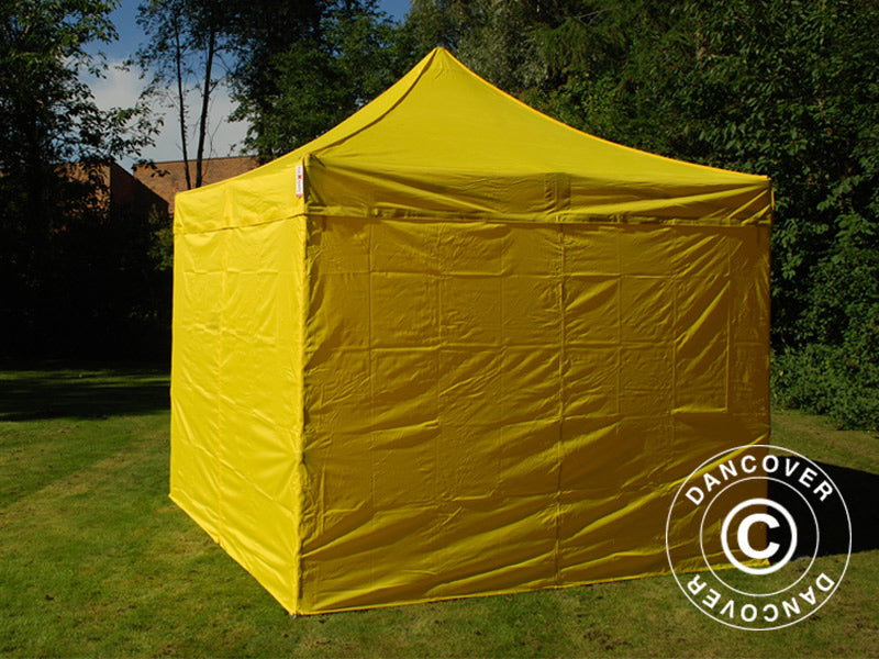 Gazebo pieghevole FleXtents PRO 3x3m Giallo, inclusi 4 fianchi