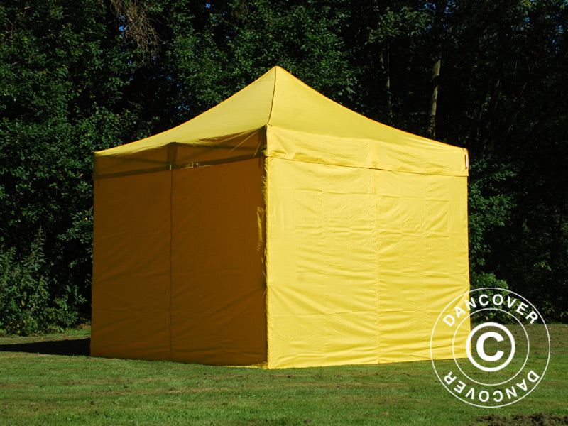 Tenda Dobrável FleXtents PRO 3x3m Amarelo, incl. 4 paredes laterais