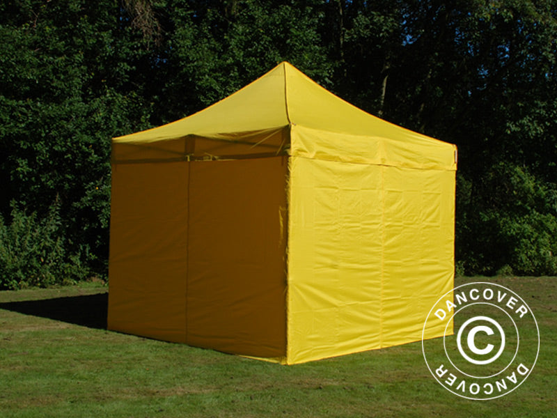 Gazebo pieghevole FleXtents PRO 3x3m Giallo, inclusi 4 fianchi