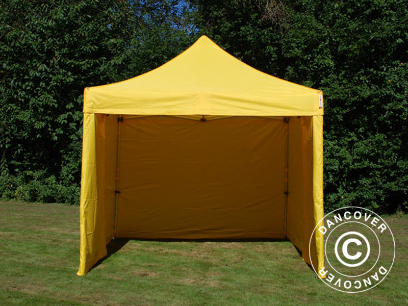 Tenda Dobrável FleXtents PRO 3x3m Amarelo, incl. 4 paredes laterais