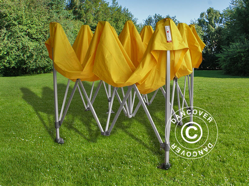 Gazebo pieghevole FleXtents PRO 3x3m Giallo, inclusi 4 fianchi