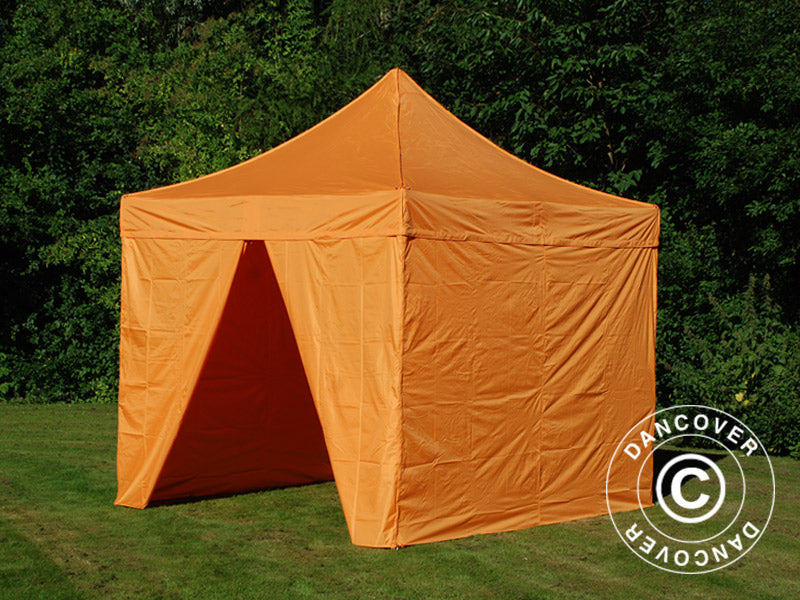 Prekybinė palapinė FleXtents PRO 3x3m Oranzine, įsk. 4 šonines sienas