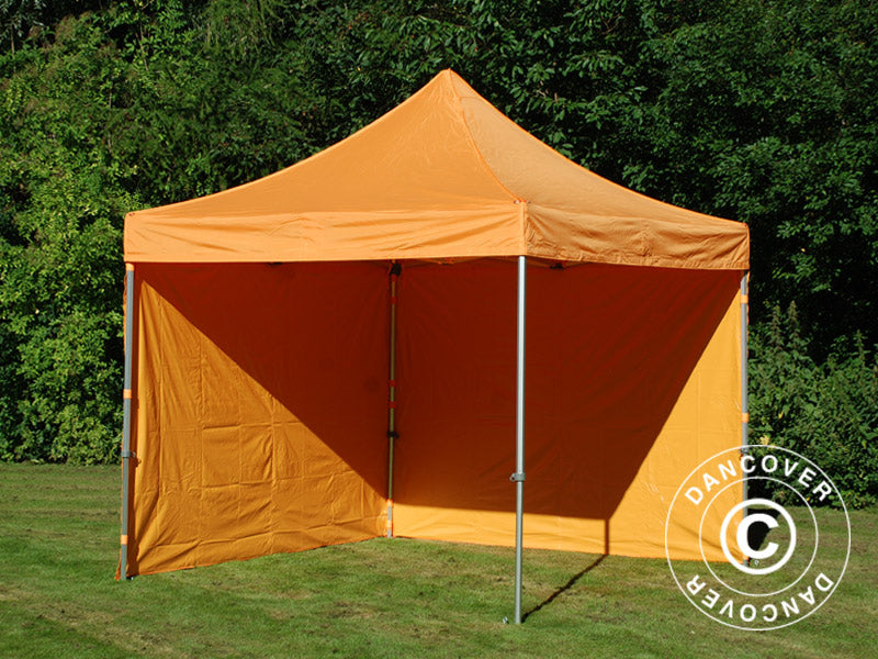 Gazebo pieghevole FleXtents PRO 3x3m Arancio, inclusi 4 fianchi