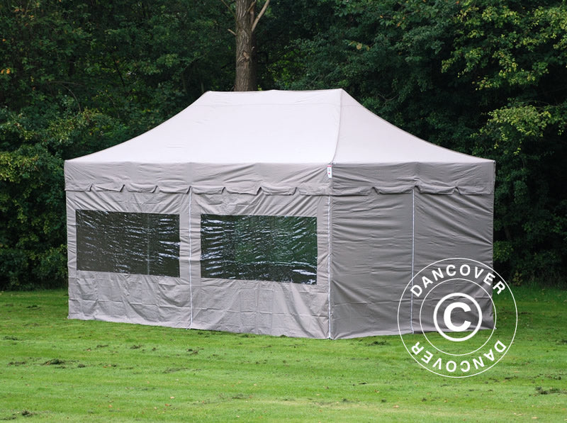 Pop up aiatelk FleXtents PRO "Peaked" 3x6m Latte, kaasas 6 külgseinad