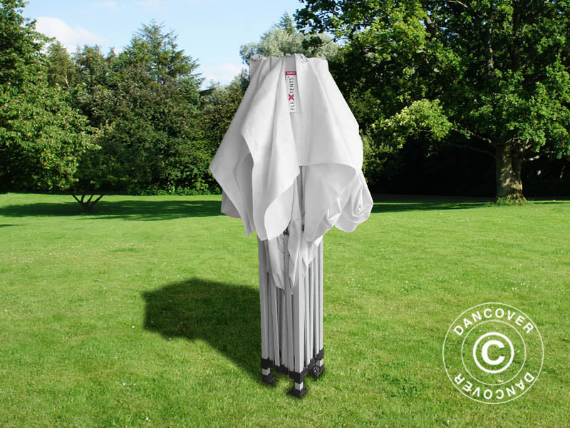 Faltzelt FleXtents PRO "Peaked" 3x3m Weiß, mit 4 Seitenwänden