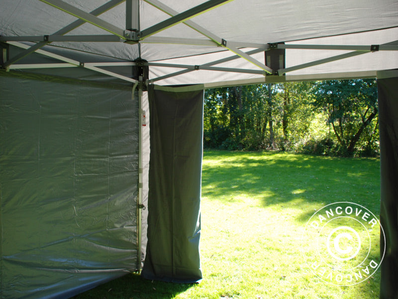 Gazebo pieghevole FleXtents PRO 3x3m Grigio, inclusi 4 fianchi
