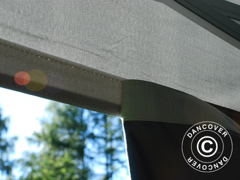 Gazebo pieghevole FleXtents PRO 3x3m Grigio, inclusi 4 fianchi