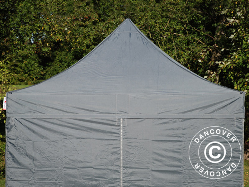 Gazebo pieghevole FleXtents PRO 3x3m Grigio, inclusi 4 fianchi