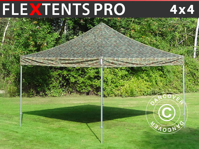 Saliekamā nojume FleXtents PRO 4x4m Kamuflāža/Militāra