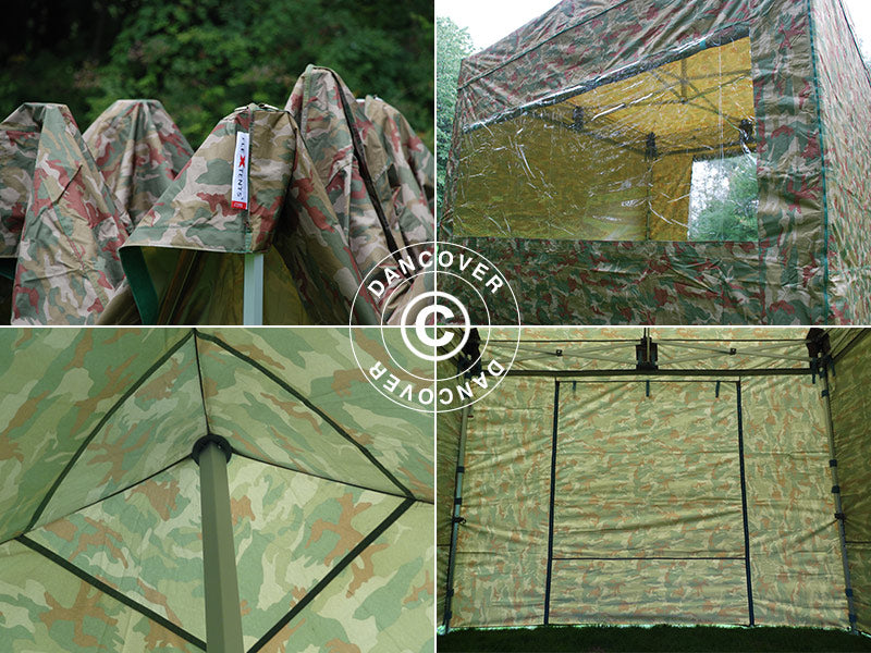Carpa plegable FleXtents PRO 3x3m Camuflaje, Incl. 4 lados