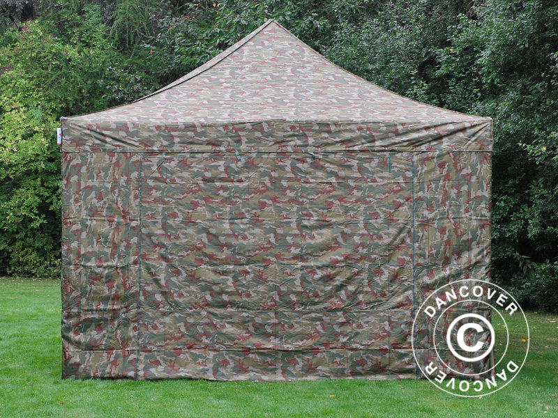 Prekybinė palapinė FleXtents PRO 4x6m Kamufliažas, įsk. 8 šonines sienas