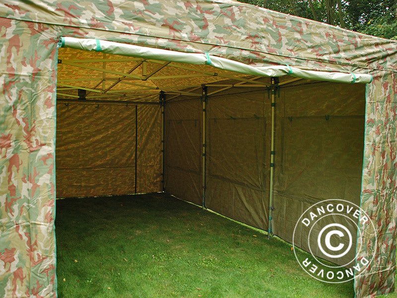 Pop up gazebo FleXtents PRO 4x6 m Camouflage/Military, incl. 8 sidewalls