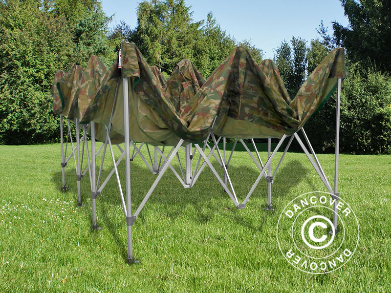 Pop up gazebo FleXtents PRO 4x6 m Camouflage/Military, incl. 8 sidewalls