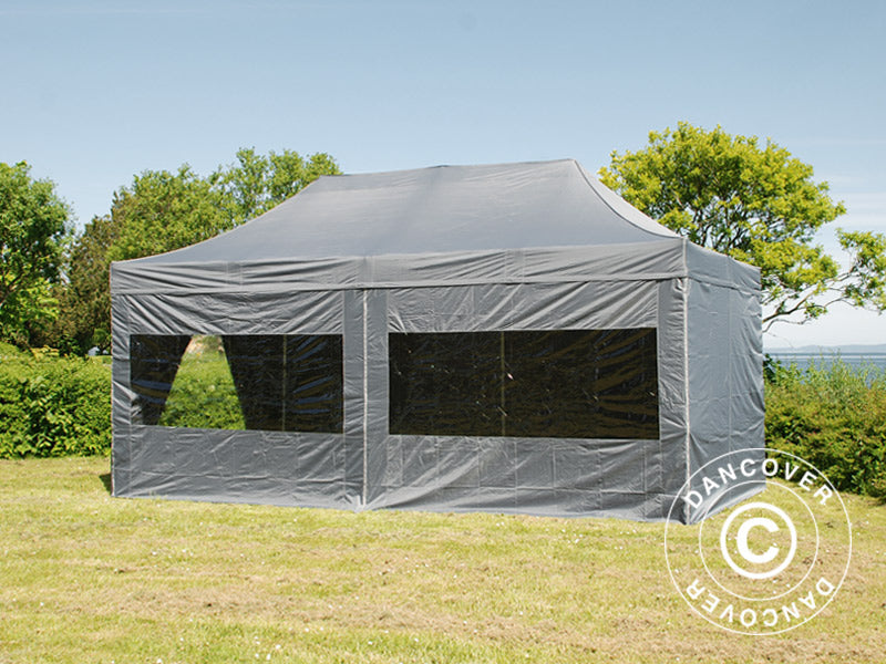 Tenda Dobrável FleXtents PRO 3x6m Cinza, incl. 6 paredes laterais