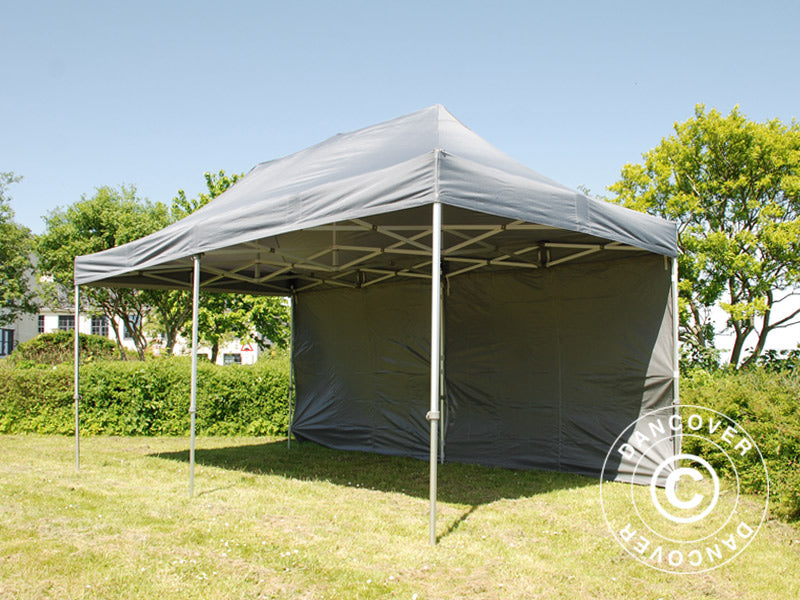 Gazebo pieghevole FleXtents PRO 3x6m Grigio, inclusi 6 fianchi
