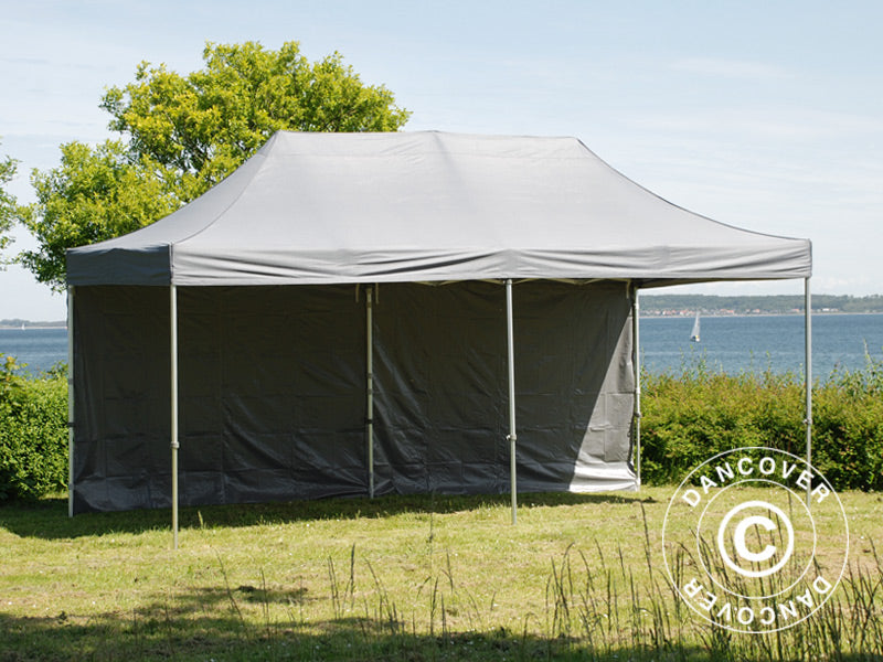 Gazebo pieghevole FleXtents PRO 3x6m Grigio, inclusi 6 fianchi