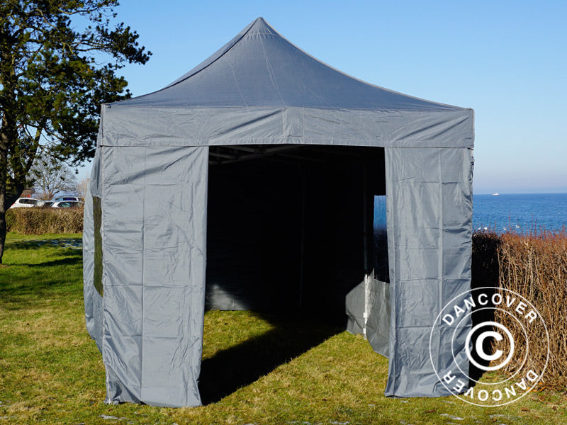 Tenda Dobrável FleXtents PRO 3x6m Cinza, incl. 6 paredes laterais