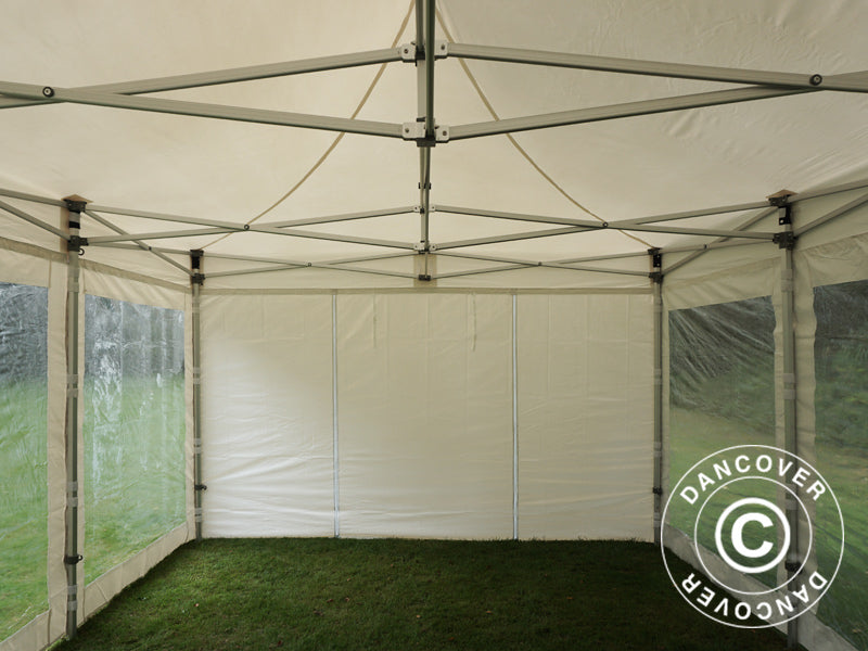 Faltzelt FleXtents Xtreme 50 Heavy Duty 4x6m Weiß, mit 8 Seitenwänden