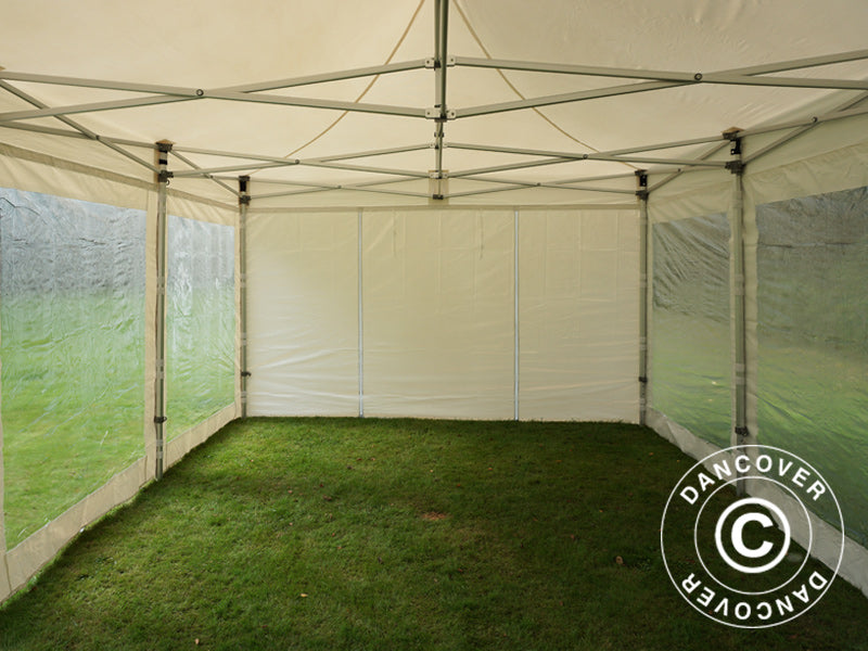 Faltzelt FleXtents Xtreme 50 Heavy Duty 4x6m Weiß, mit 8 Seitenwänden