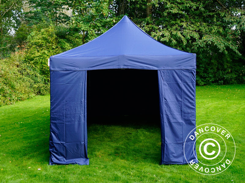 Gazebo pieghevole FleXtents PRO 3x6m Blu scuro, inclusi 6 fianchi