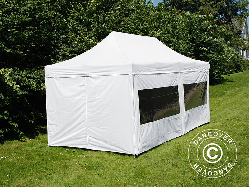 Gazebo pieghevole FleXtents PRO 3x6m Bianco, inclusi 6 fianchi