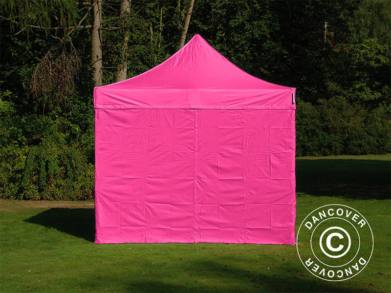 Faltzelt FleXtents Xtreme 50 Vintage Style 3x3m Rosa, mit 4 Seitenwänden