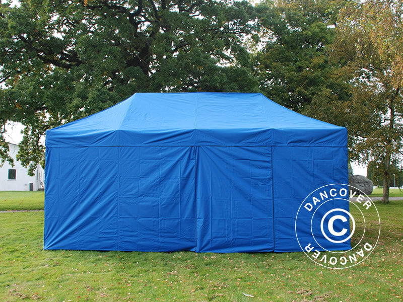 Pop up gazebo FleXtents PRO 3x6 m Blue, incl. 6 sidewalls