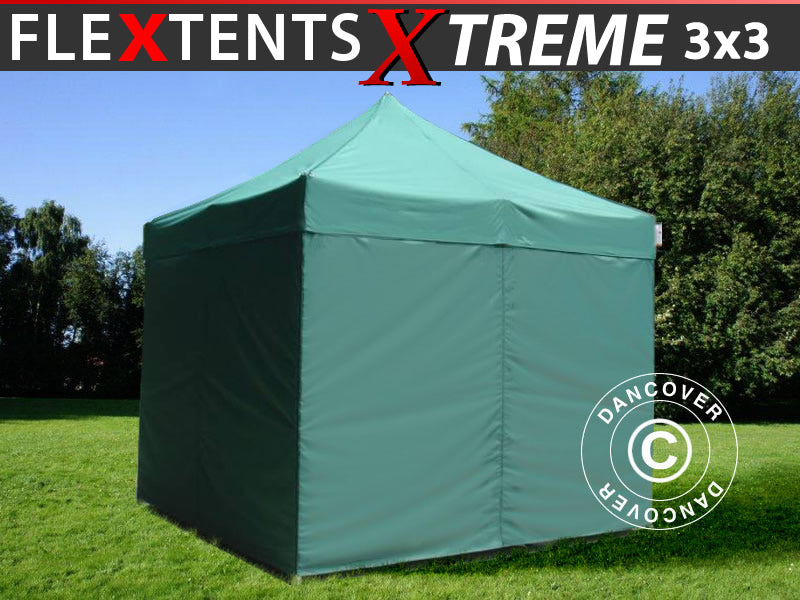 Pikateltta FleXtents Xtreme 60 3x3m Vihreä, sis. 4 sivuseinää