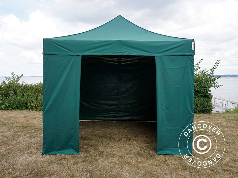 Gazebo pieghevole FleXtents Xtreme 60 3x3m Verde, inclusi 4 fianchi