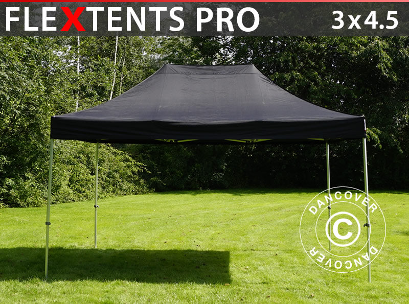 Brzo sklopivi paviljon FleXtents PRO 3x4,5m Crna