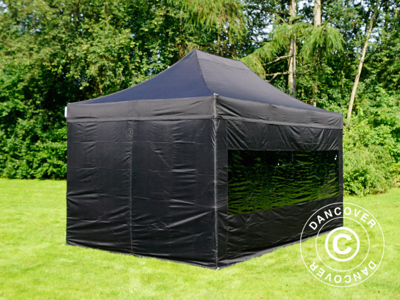 Tenda Dobrável FleXtents PRO 3x4,5m Preto, incl. 4 paredes laterais